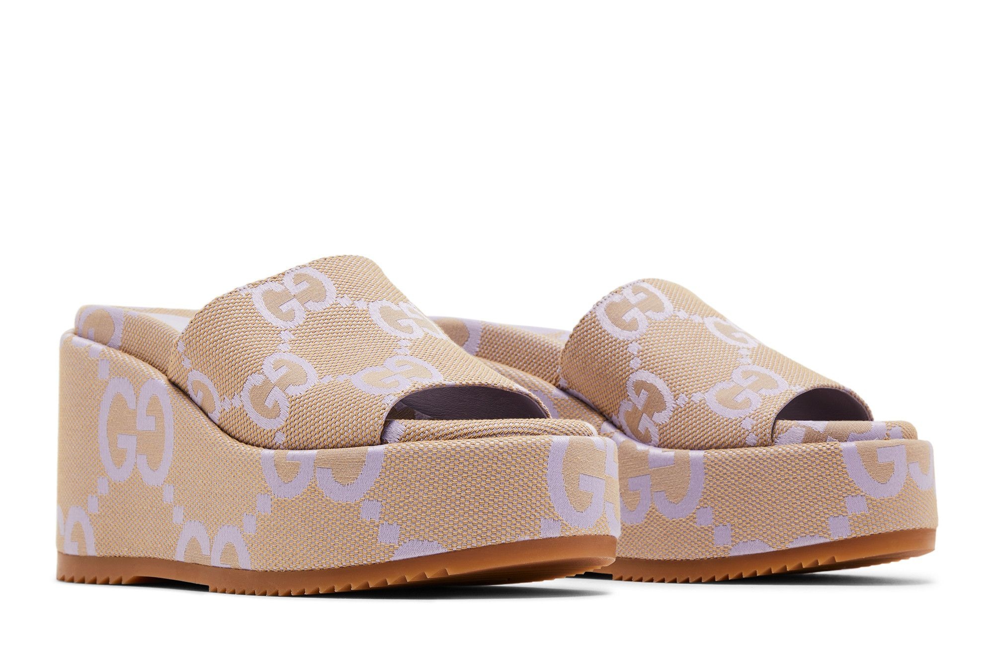 Gucci Wmns Platform Sandal 'Jumbo GG - Beige Lapis'