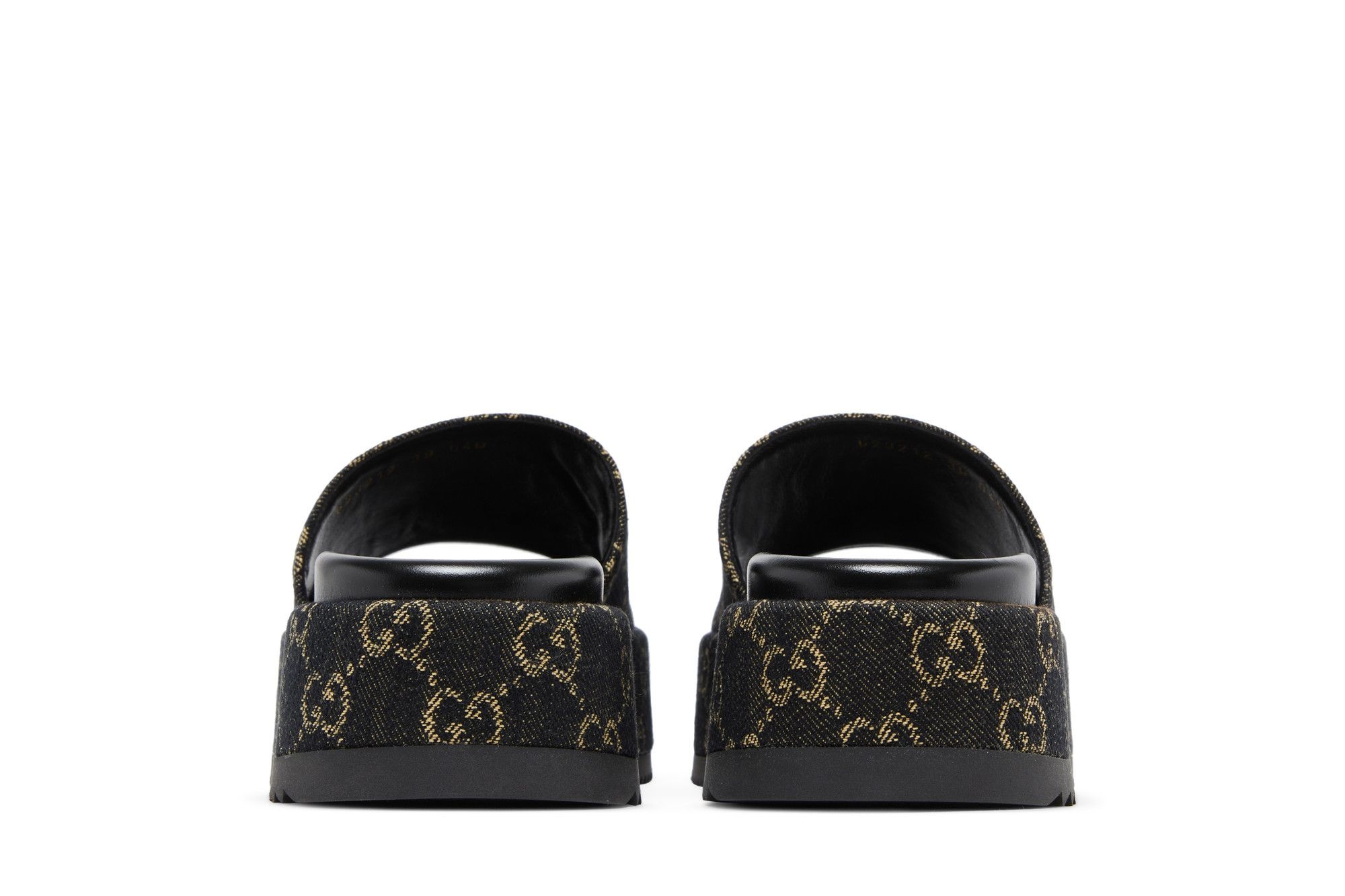 Gucci Wmns GG Lame Platform Slide Sandal 'Black'