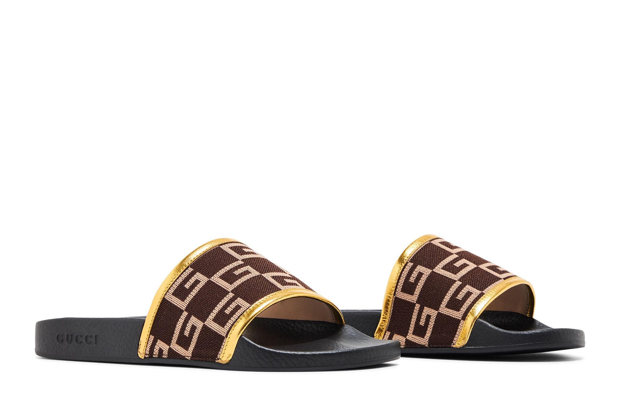 Gucci Pursuit 72 Knit Slide 'Brown Gold'