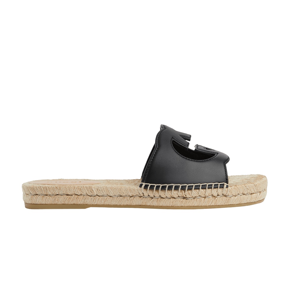 Gucci Interlocking G Cut-Out Espadrille Sandal 'Black'