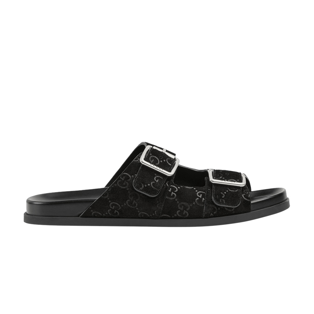 Gucci Slide Sandal 'GG Suede - Black'