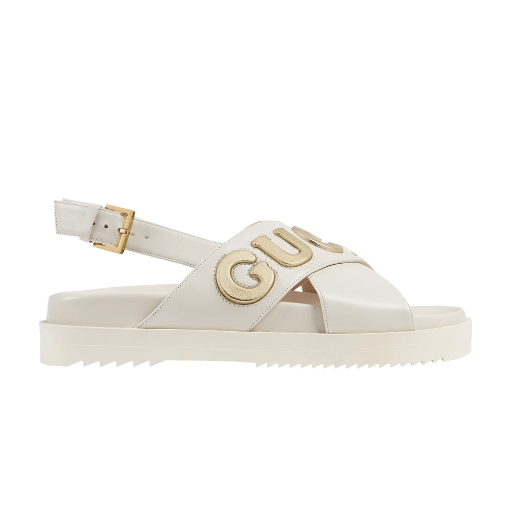 Gucci Wmns Sandal 'White Metallic Gold'
