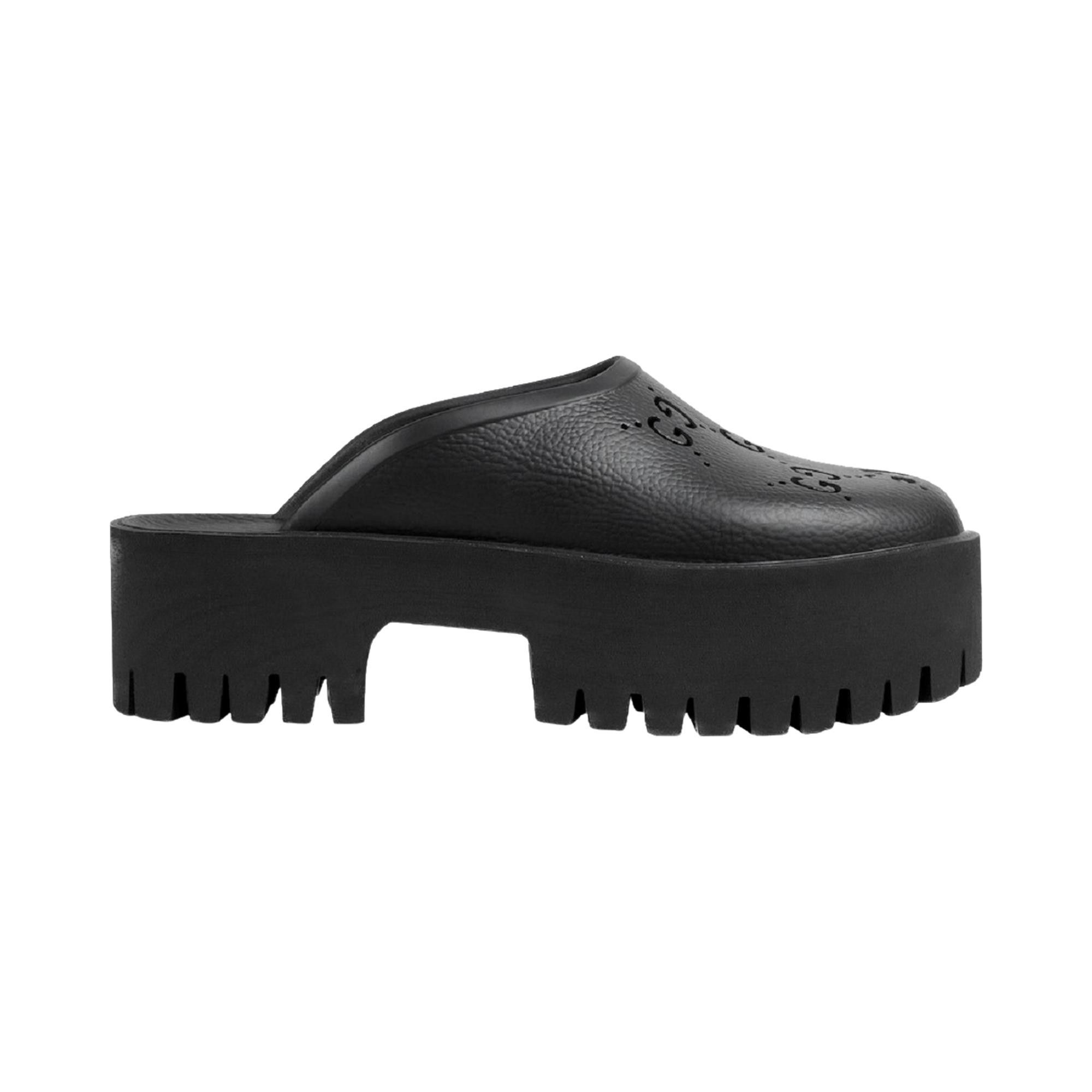 Gucci Wmns Platform Perforated G Sandal 'Black'
