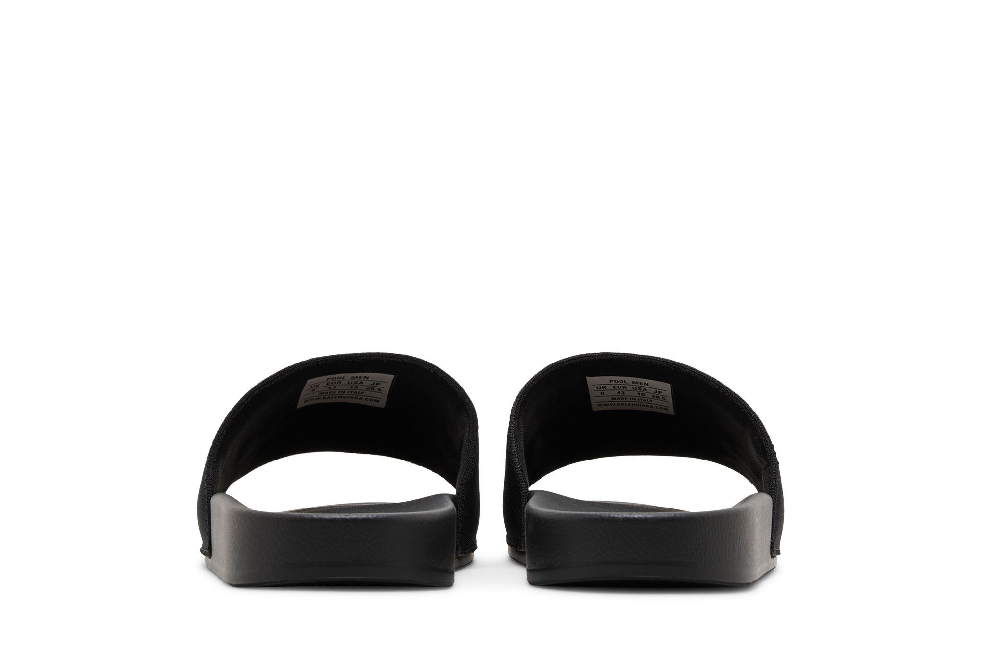 Balenciaga Logo Embroidered Pool Slides 'Black White'