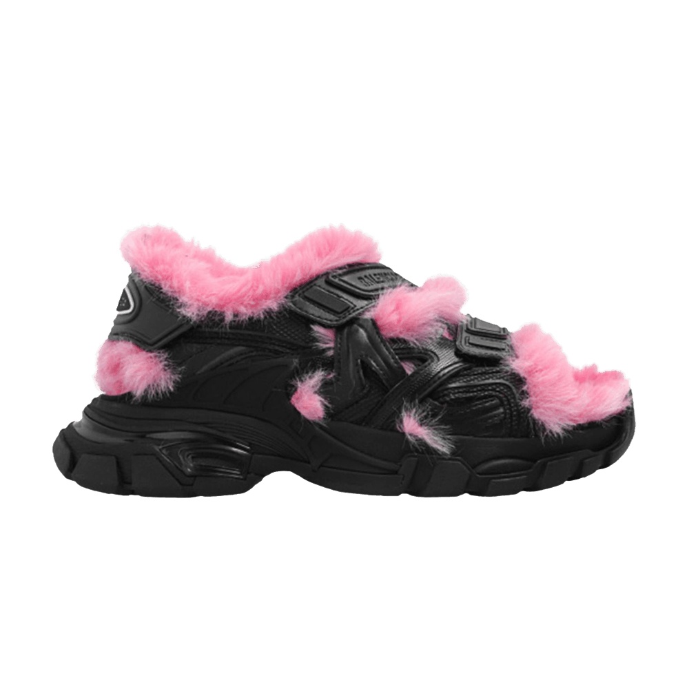 Balenciaga Wmns Track Sandal 'Black Pink Faux Fur'