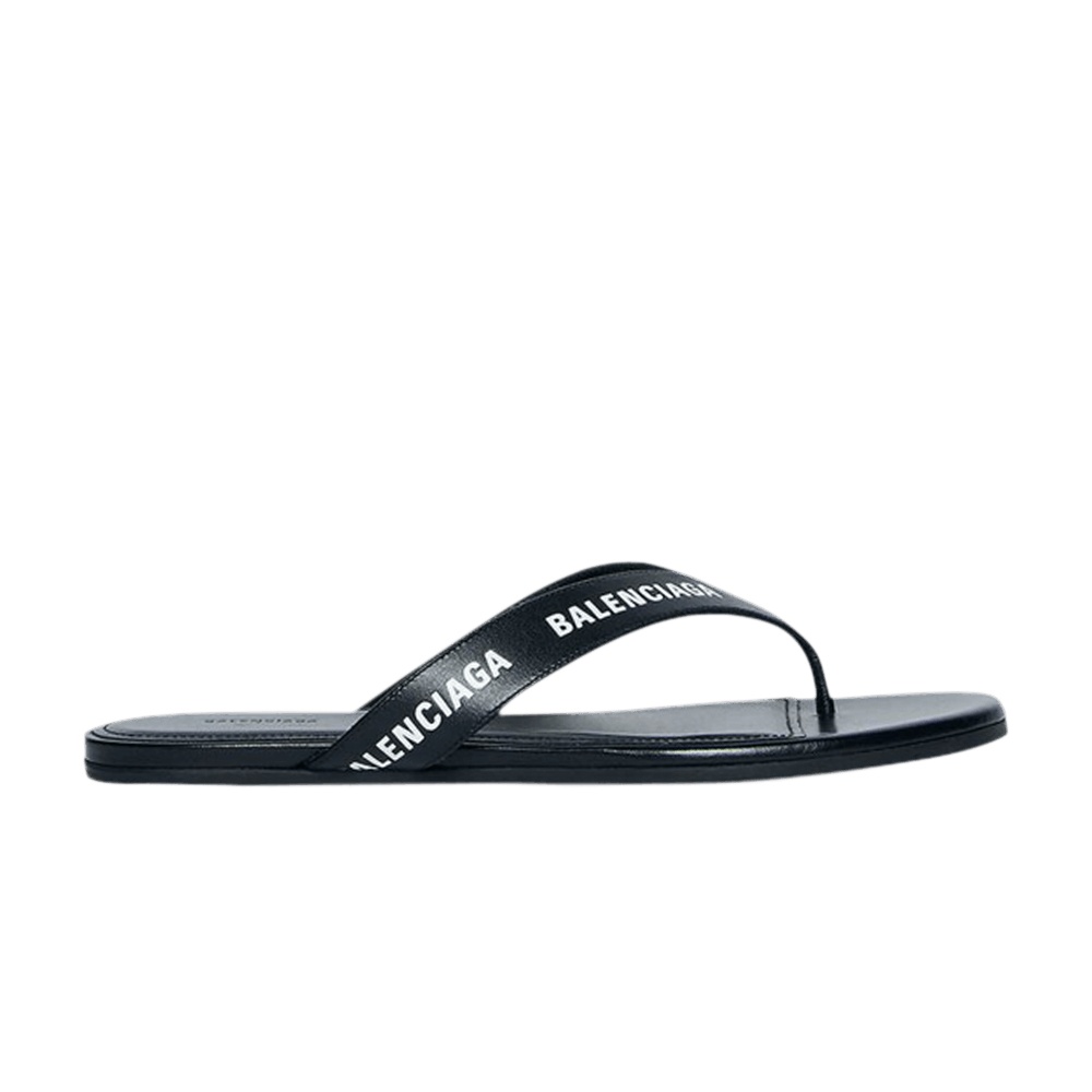 Balenciaga Wmns Flip Flop Slides 'Allover Logo - Black'