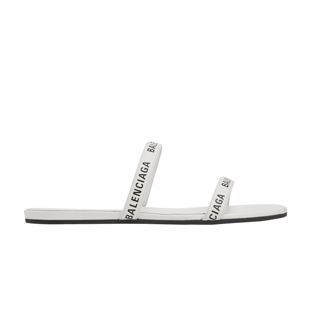 Balenciaga Wmns Round Sandal Flat 'Printed - White Black'
