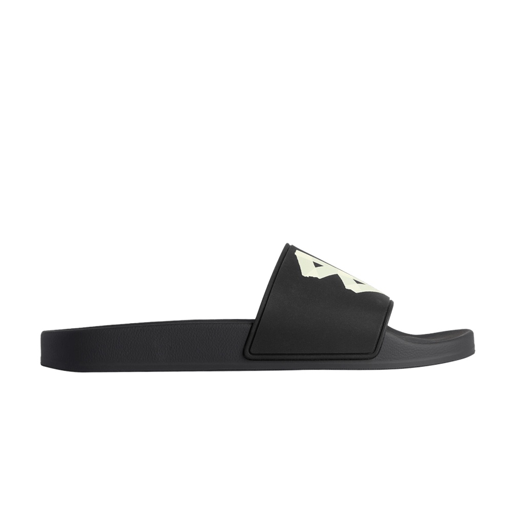 Balenciaga Pool Slides 'Tape Type Logo - Black Yellow'