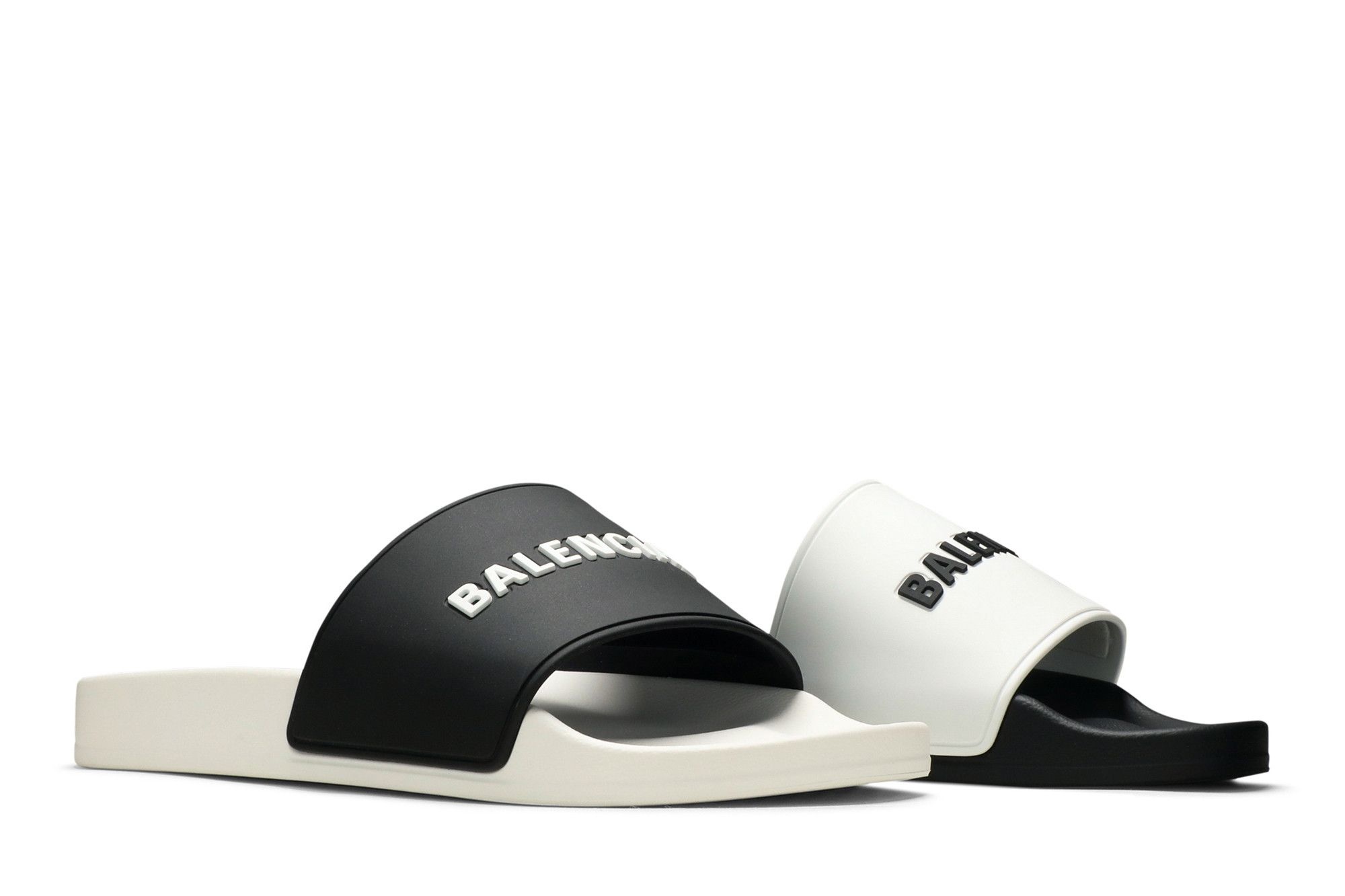 Balenciaga Pool Slides 'White Black'