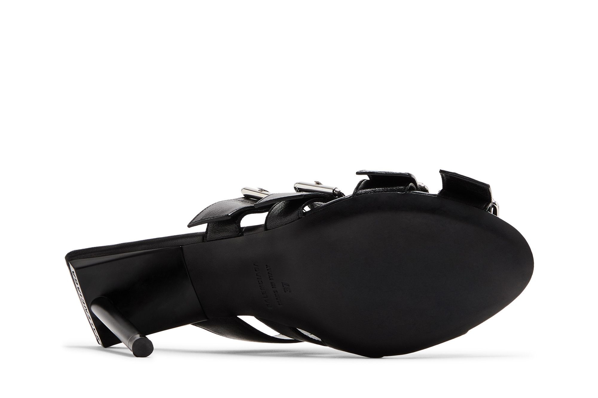 Balenciaga Wmns Buckle Strap Sandal 'Black Silver'