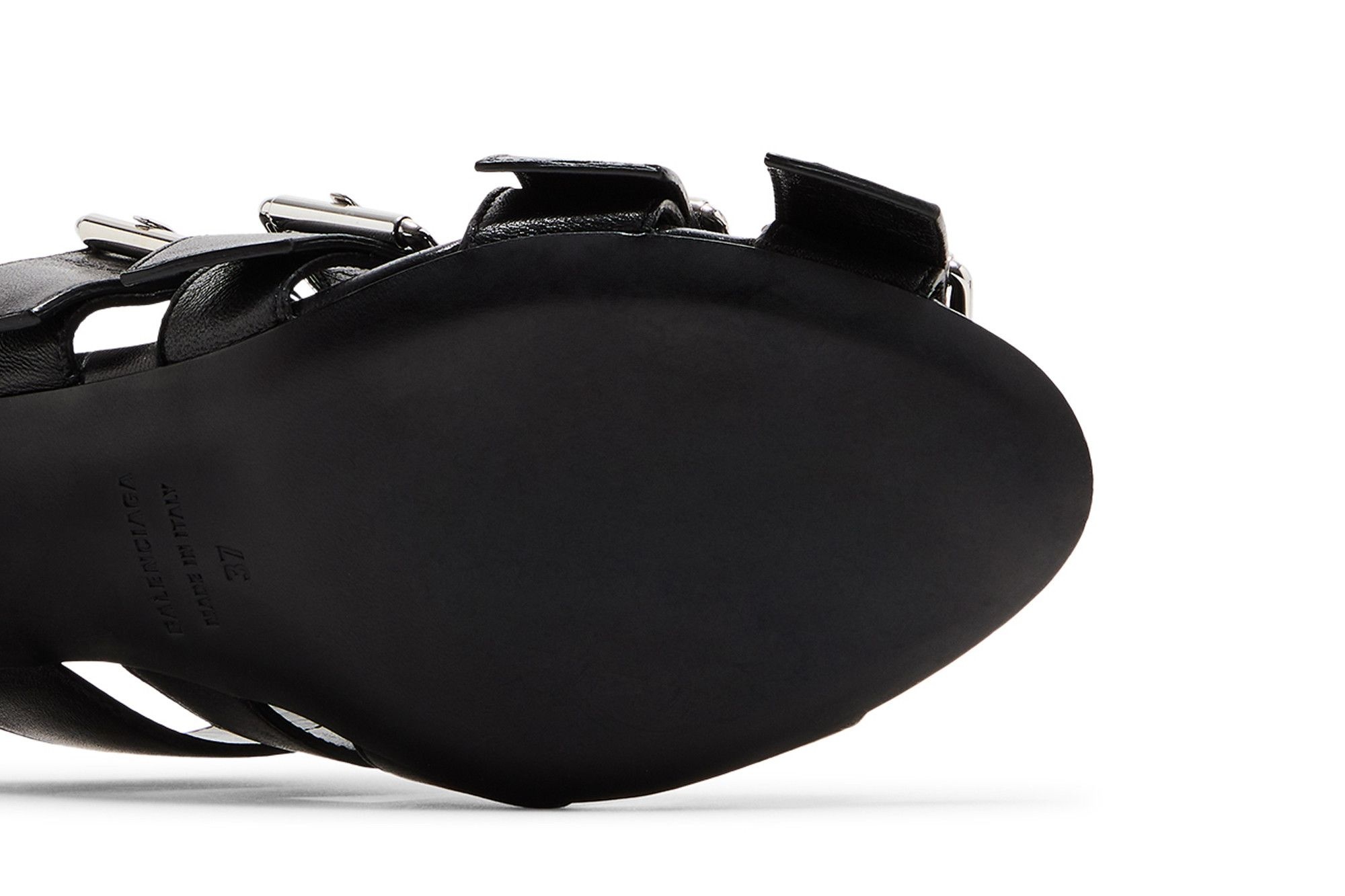 Balenciaga Wmns Buckle Strap Sandal 'Black Silver'