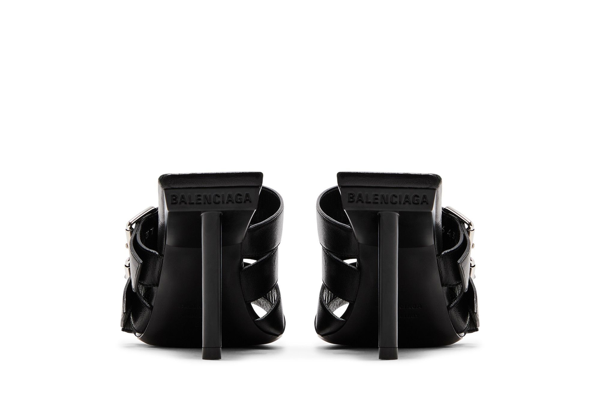 Balenciaga Wmns Buckle Strap Sandal 'Black Silver'