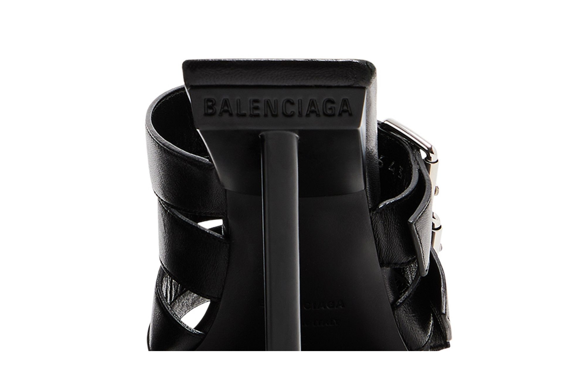 Balenciaga Wmns Buckle Strap Sandal 'Black Silver'