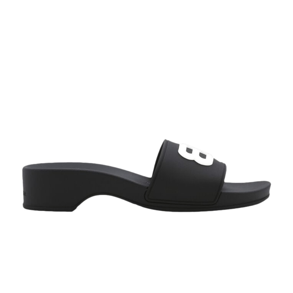 Balenciaga Wmns Pool BB Wedge Slide Sandal 'Black'