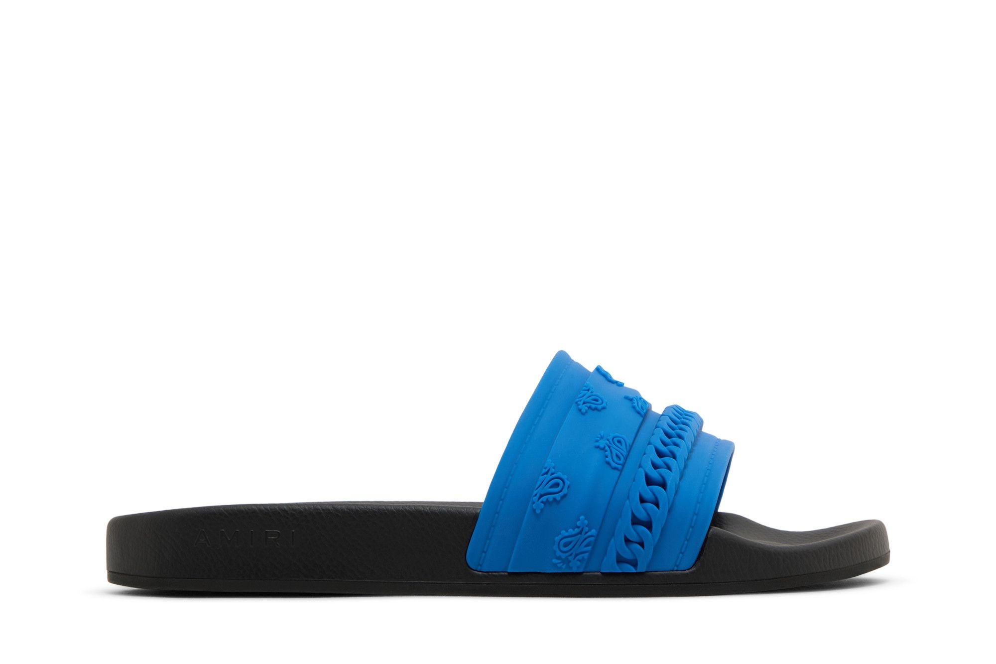 Amiri Bandana Chain Pool Slide 'Blue Paisley'