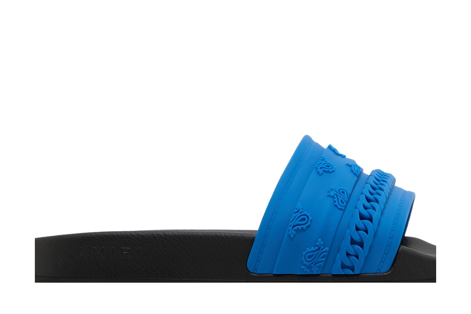 Amiri Bandana Chain Pool Slide 'Blue Paisley'