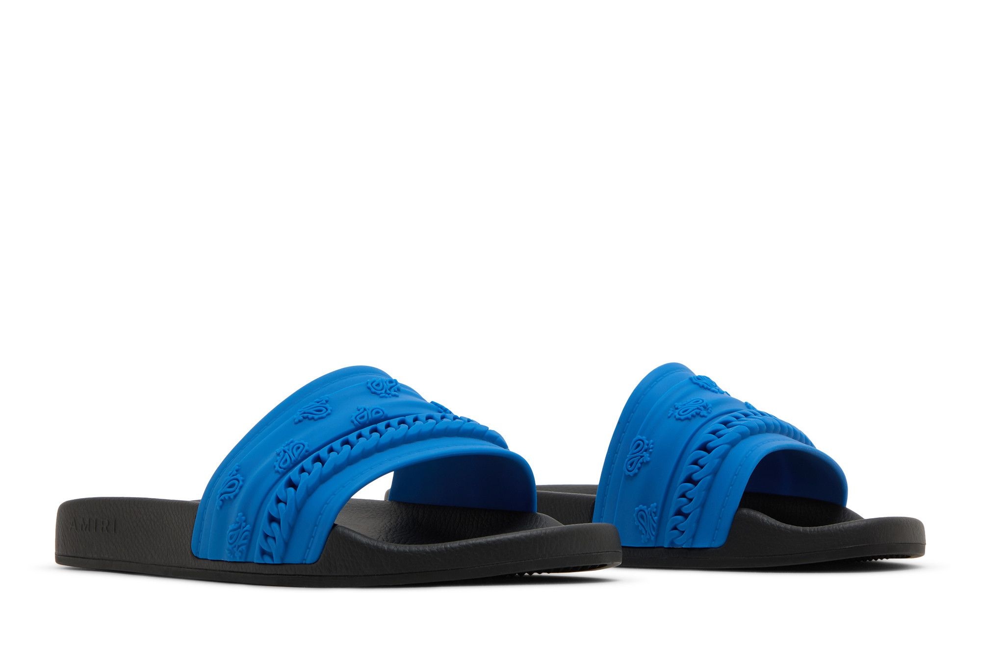 Amiri Bandana Chain Pool Slide 'Blue Paisley'