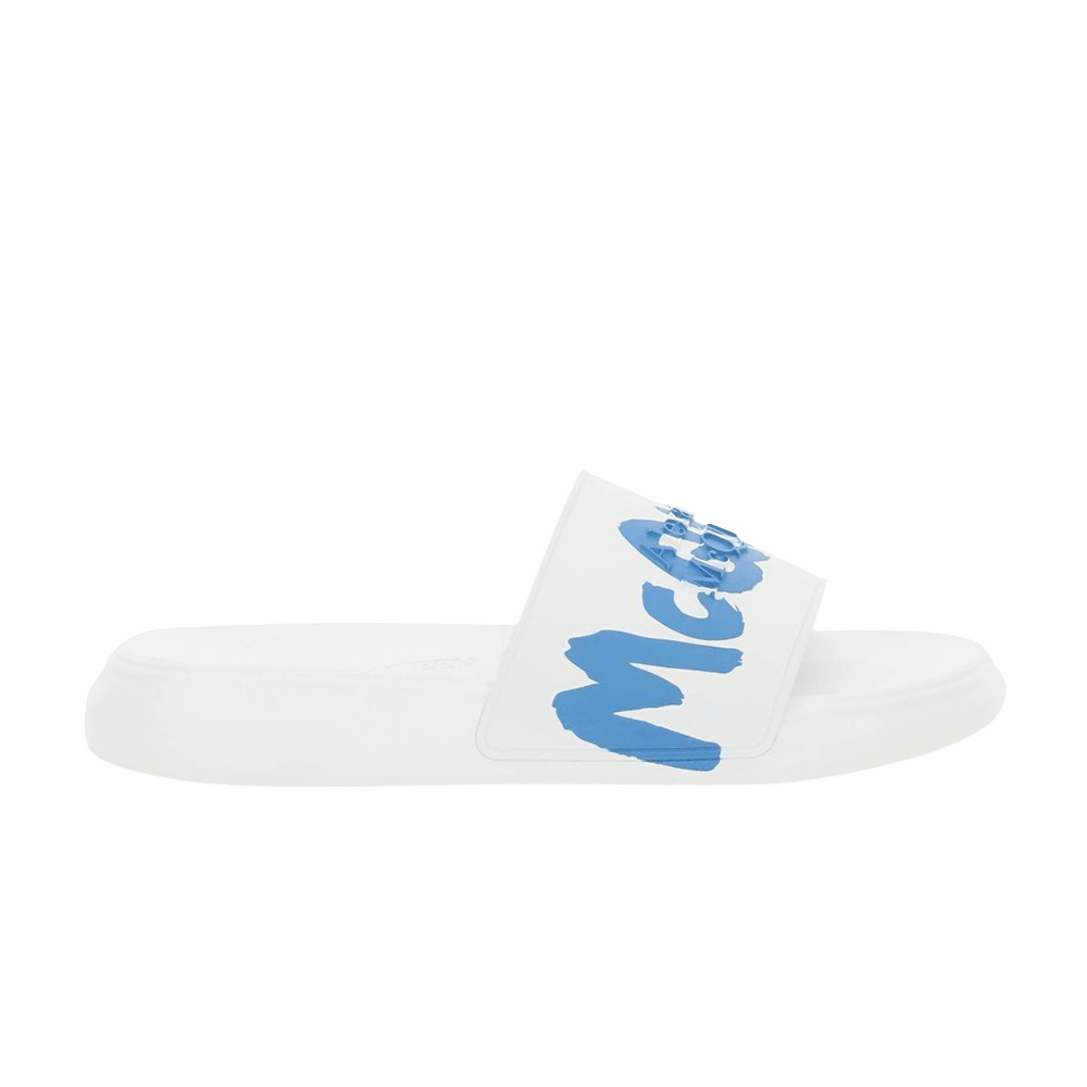 Alexander McQueen Rubber Pool Slide 'Graffiti - White Lake Blue'