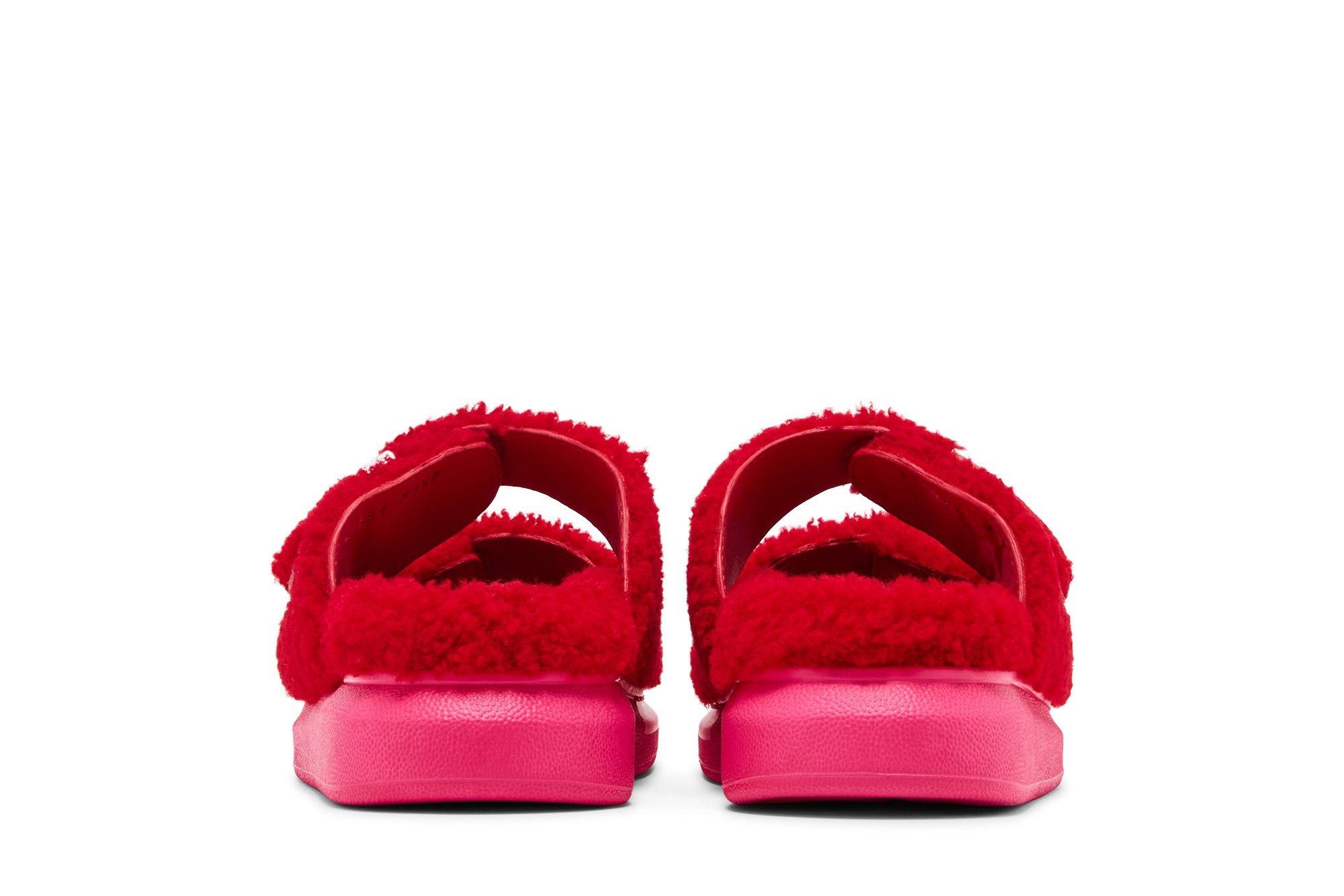 Alexander McQueen Wmns Oversized Hybrid Slide 'Shearling Red Pink'