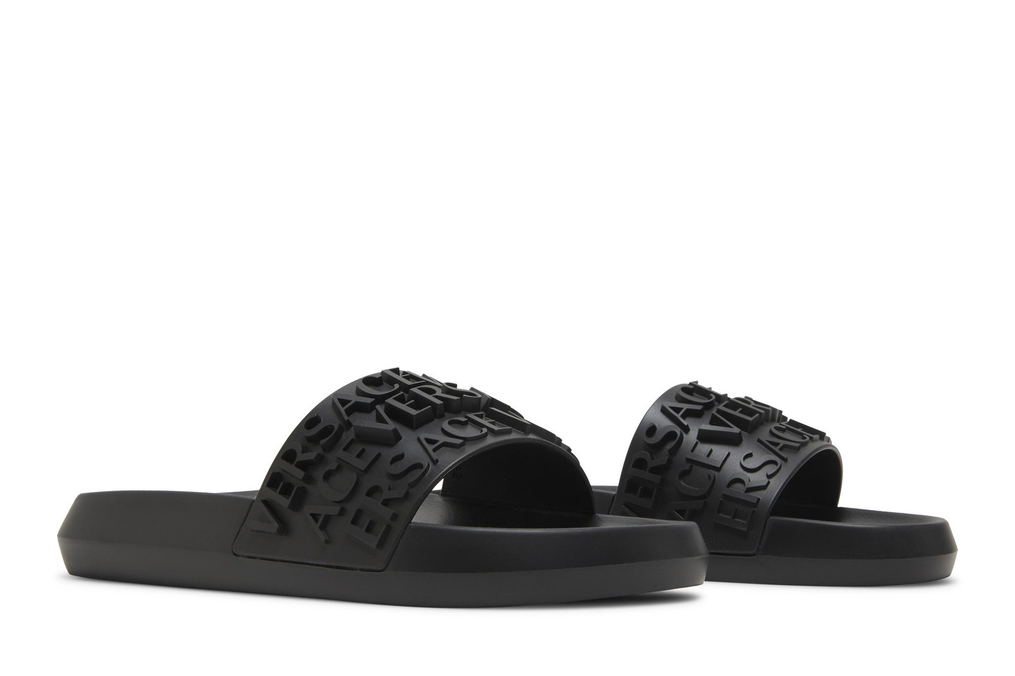 Versace Slide 'Allover Logo - Black'