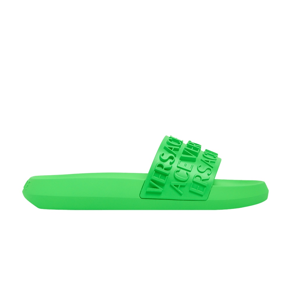 Versace Slide 'Allover Logo - Bright Green'