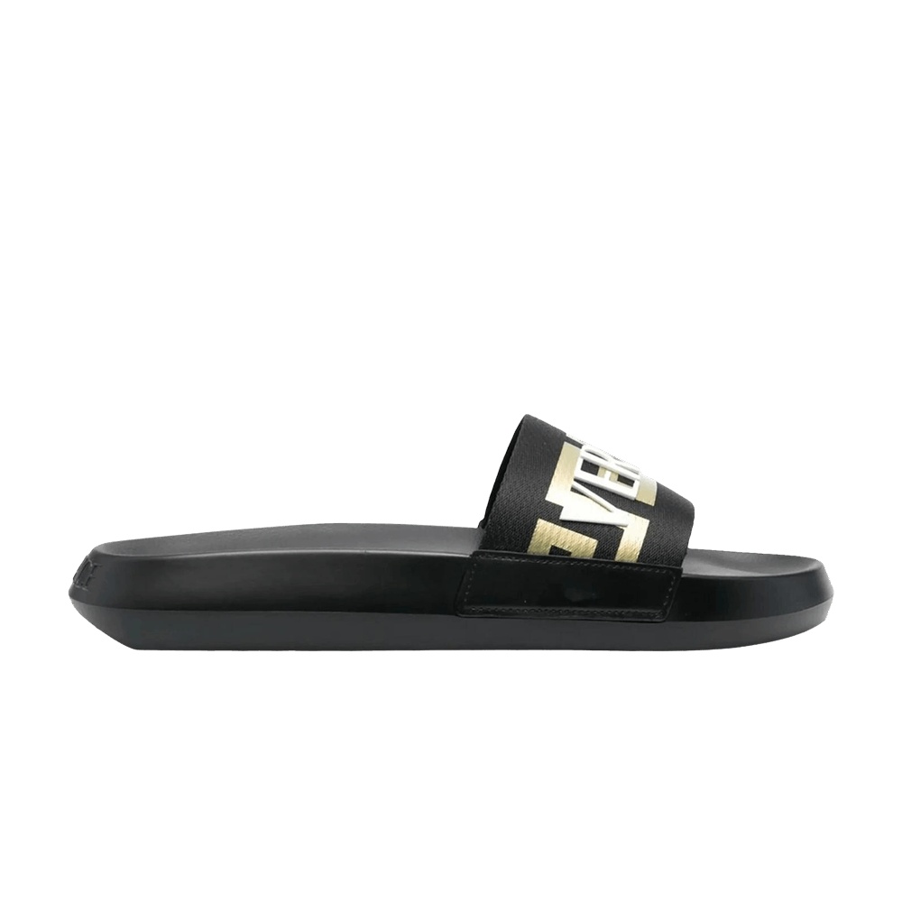 Versace Greca Logo Slide 'Black Gold White'