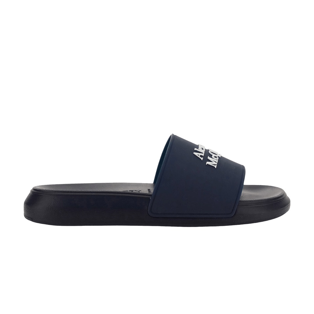 Alexander McQueen Wmns Logo Slides 'Navy'