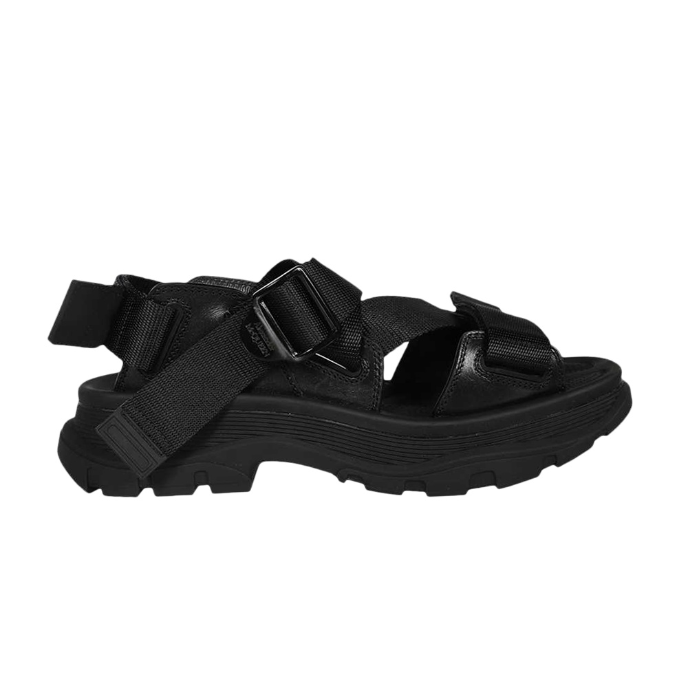 Alexander Mcqueen Strappy Leather Sport Sandal 'Black'