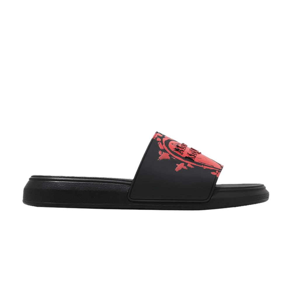 Alexander McQueen Pool Slide 'Heart Logo - Black'