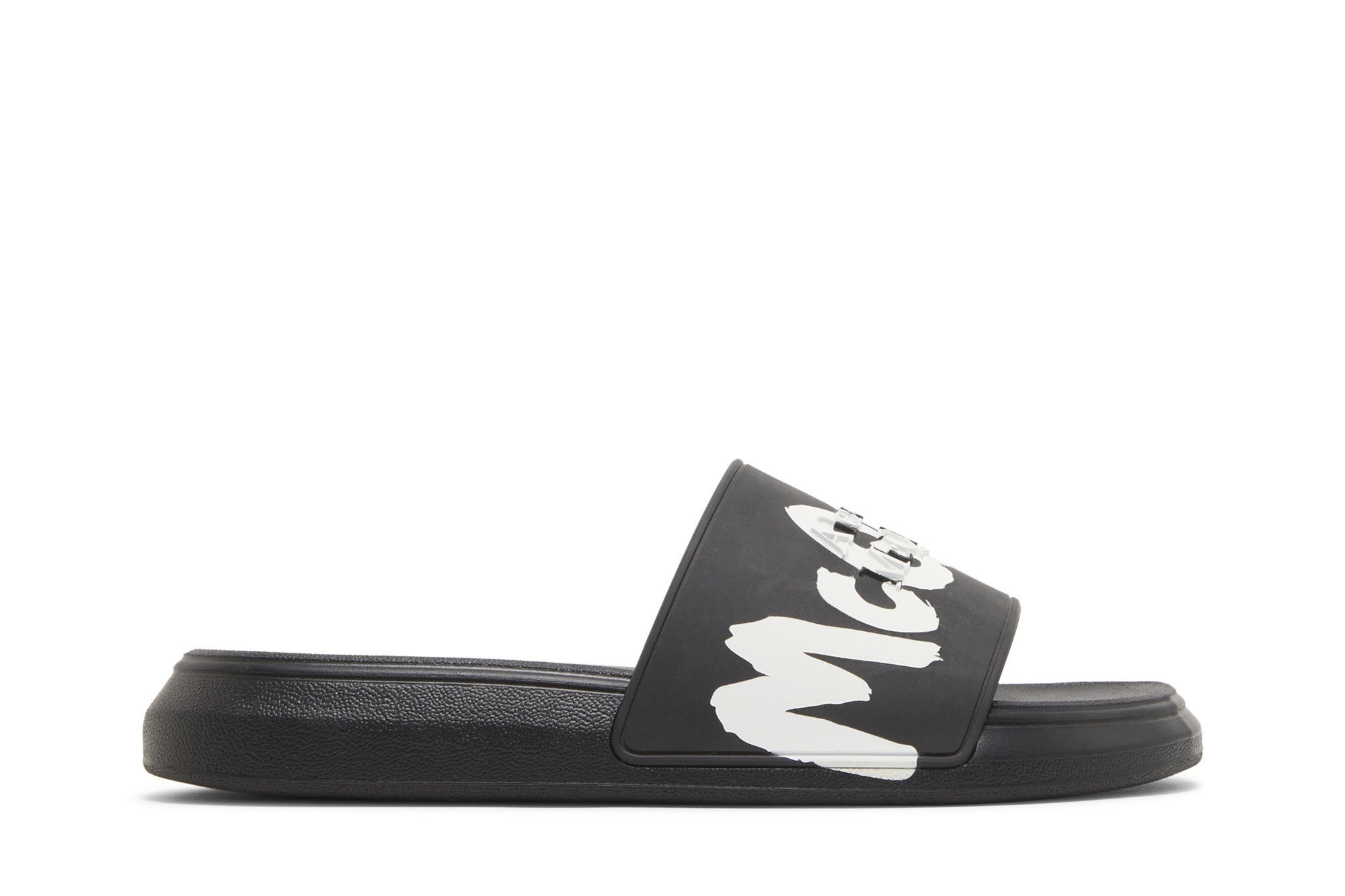 Alexander McQueen Rubber Pool Slide 'Graffiti - Black'