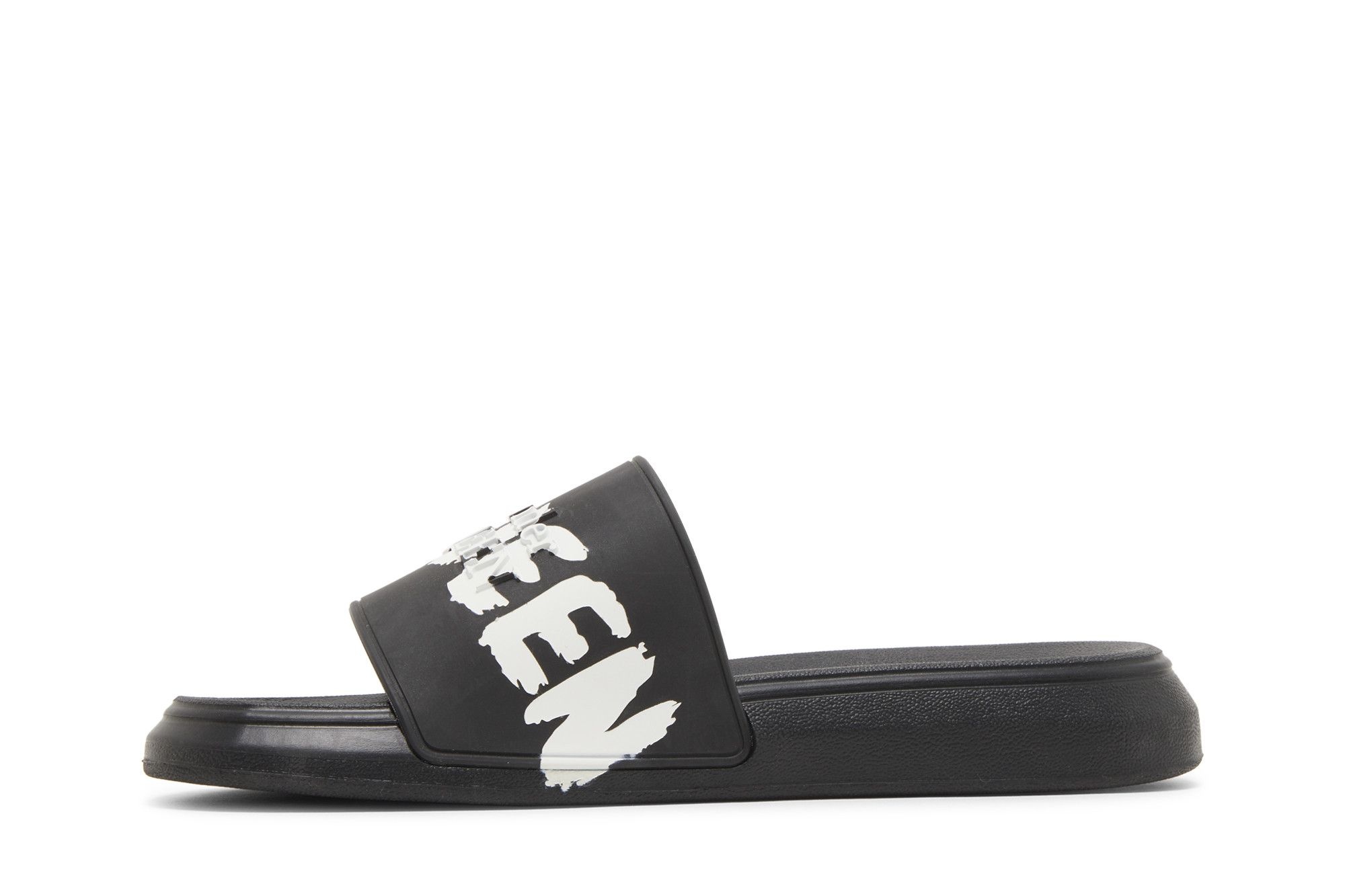 Alexander McQueen Rubber Pool Slide 'Graffiti - Black'