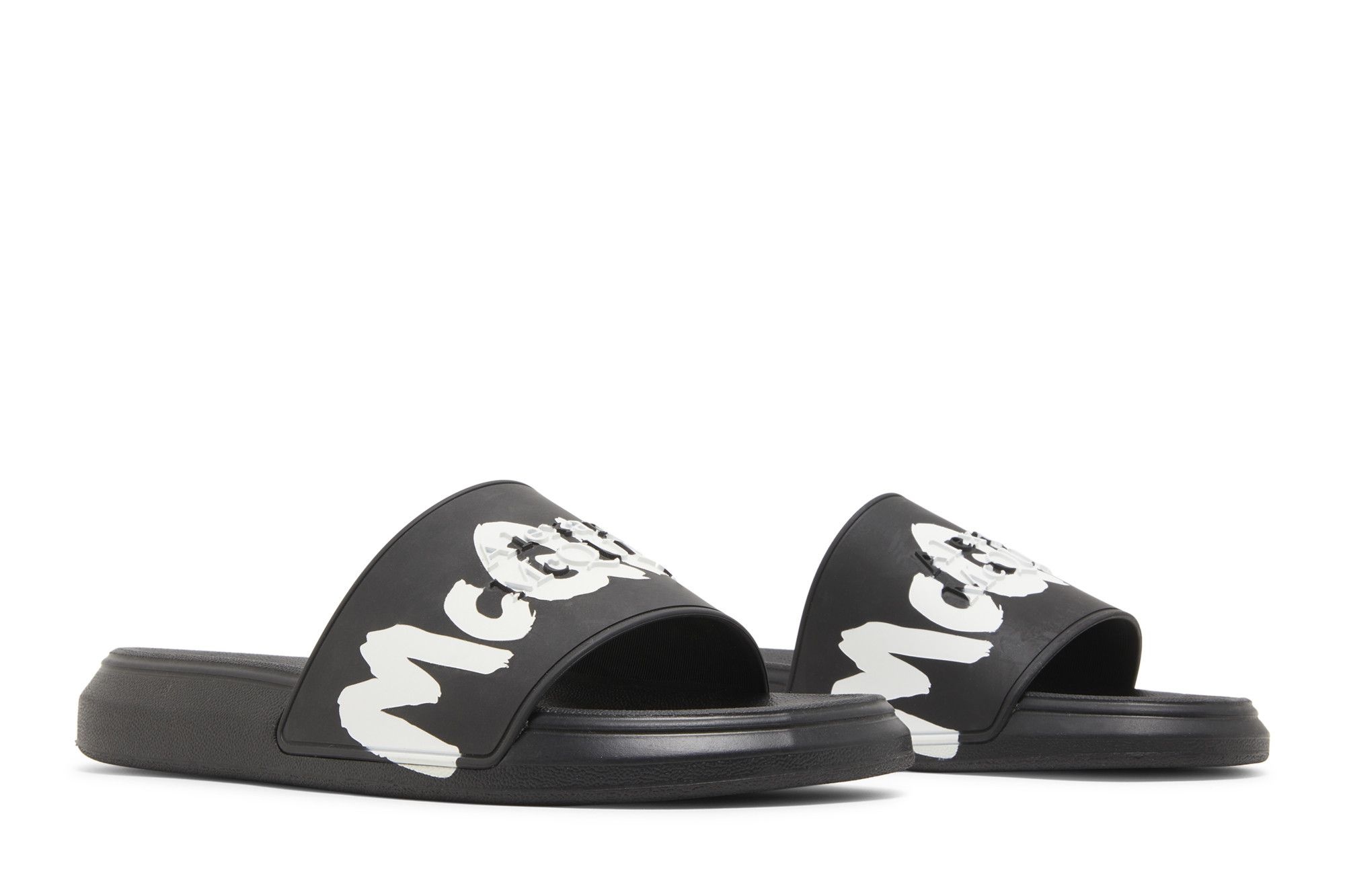 Alexander McQueen Rubber Pool Slide 'Graffiti - Black'