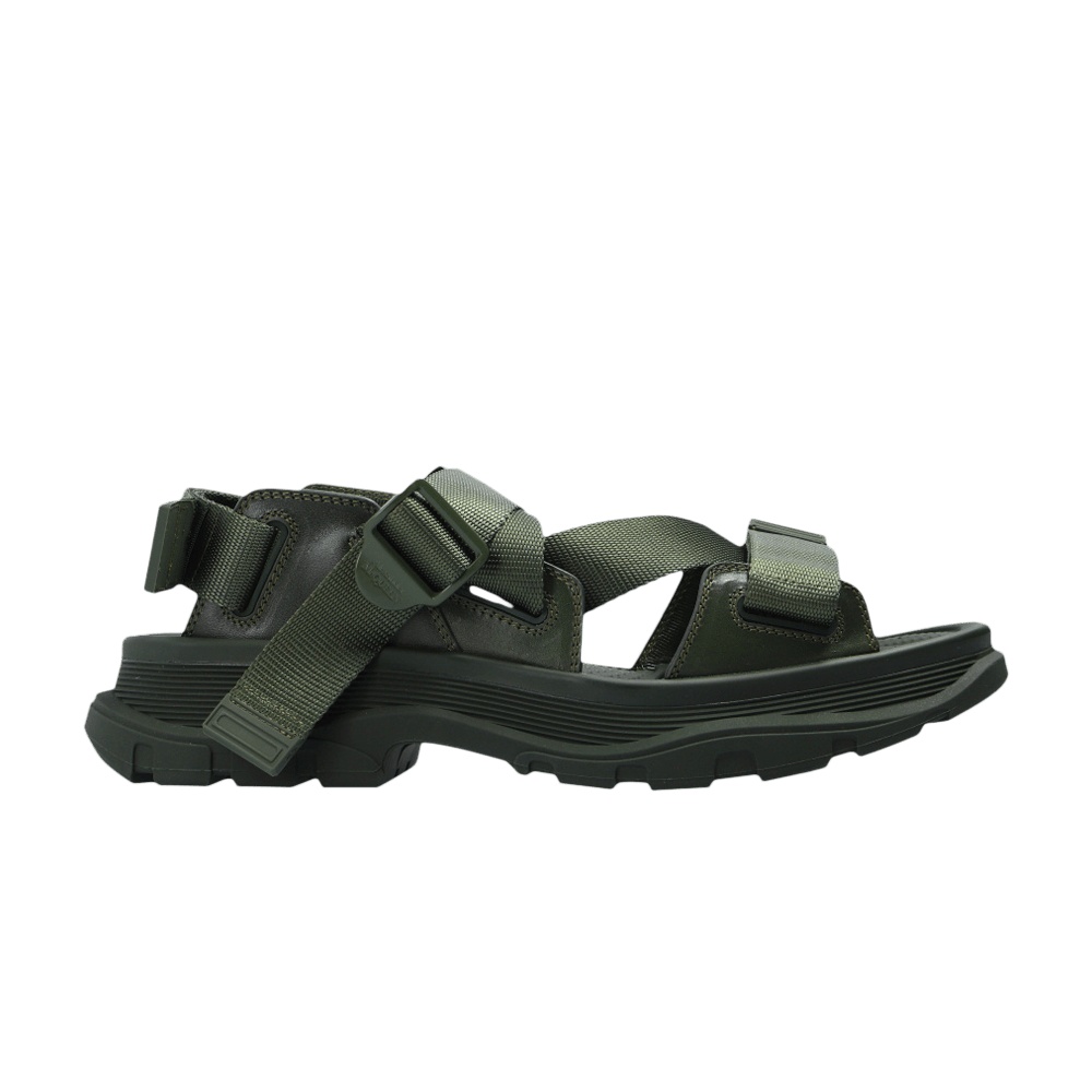 Alexander McQueen Strappy Leather Sport Sandal 'Khaki'
