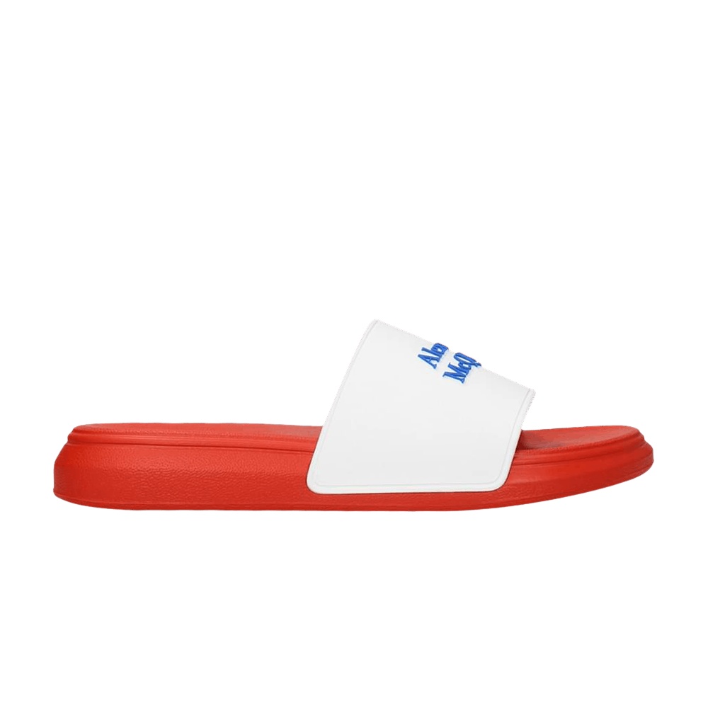Alexander McQueen Logo Pool Slides 'White Orange'
