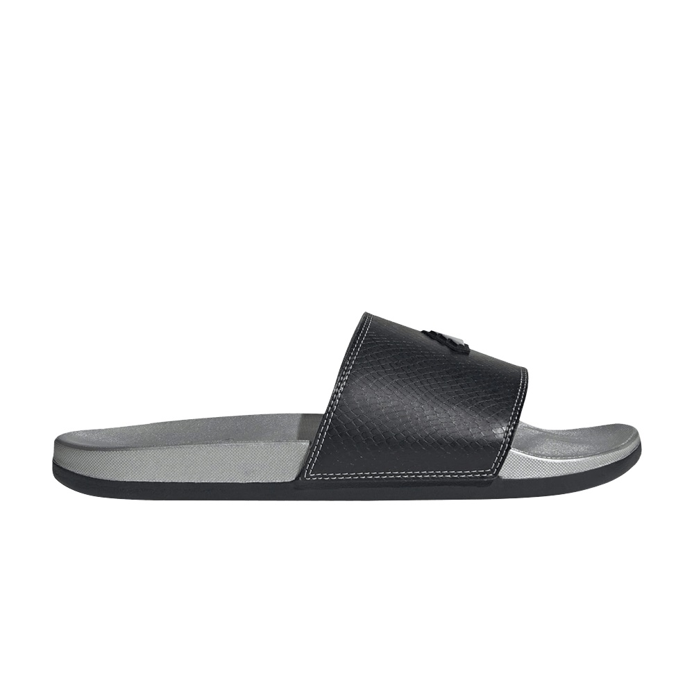 adidas Adilette Comfort Slide 'Black Silver Metallic'