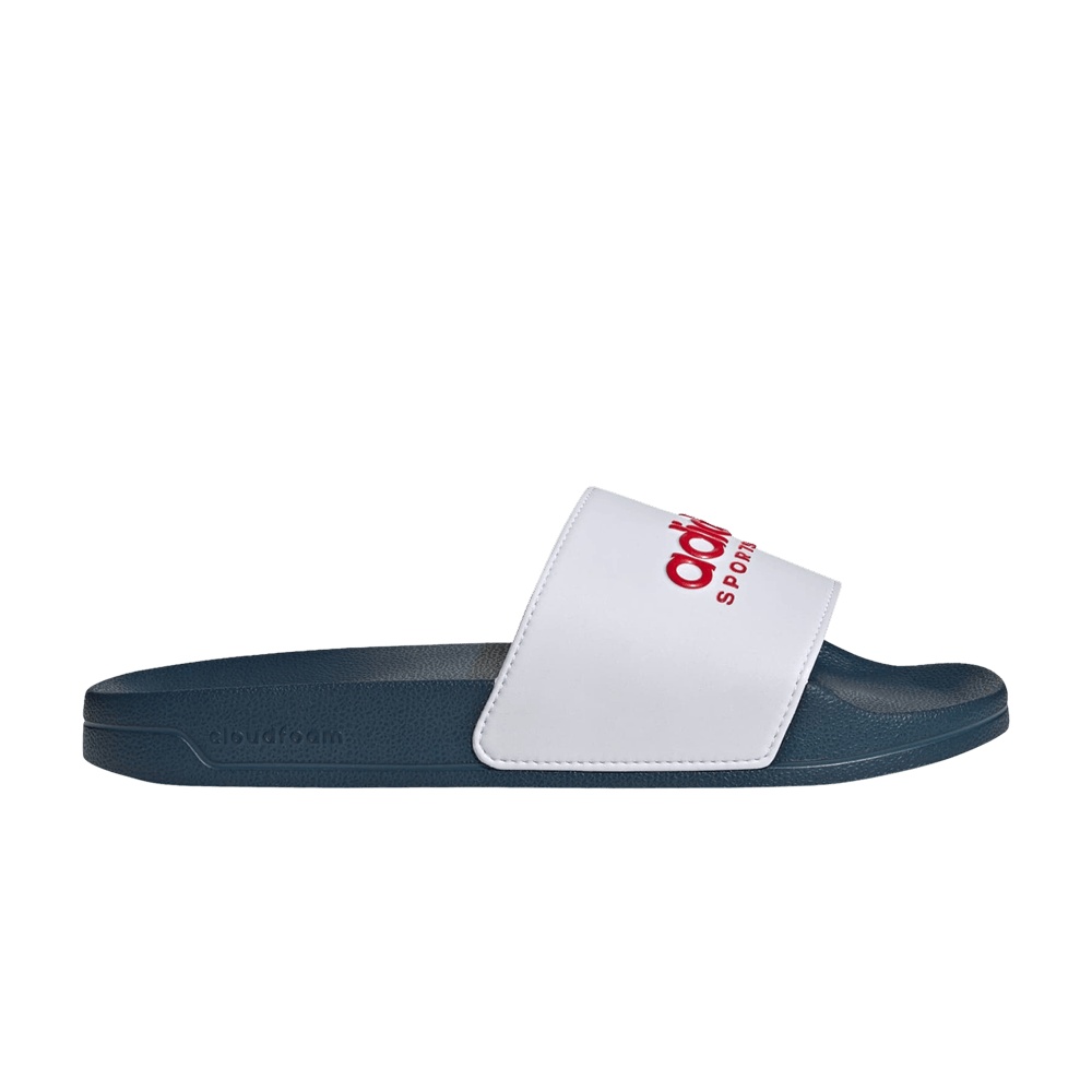 Adidas Adilette Shower Slide 'White Scarlet Blue'