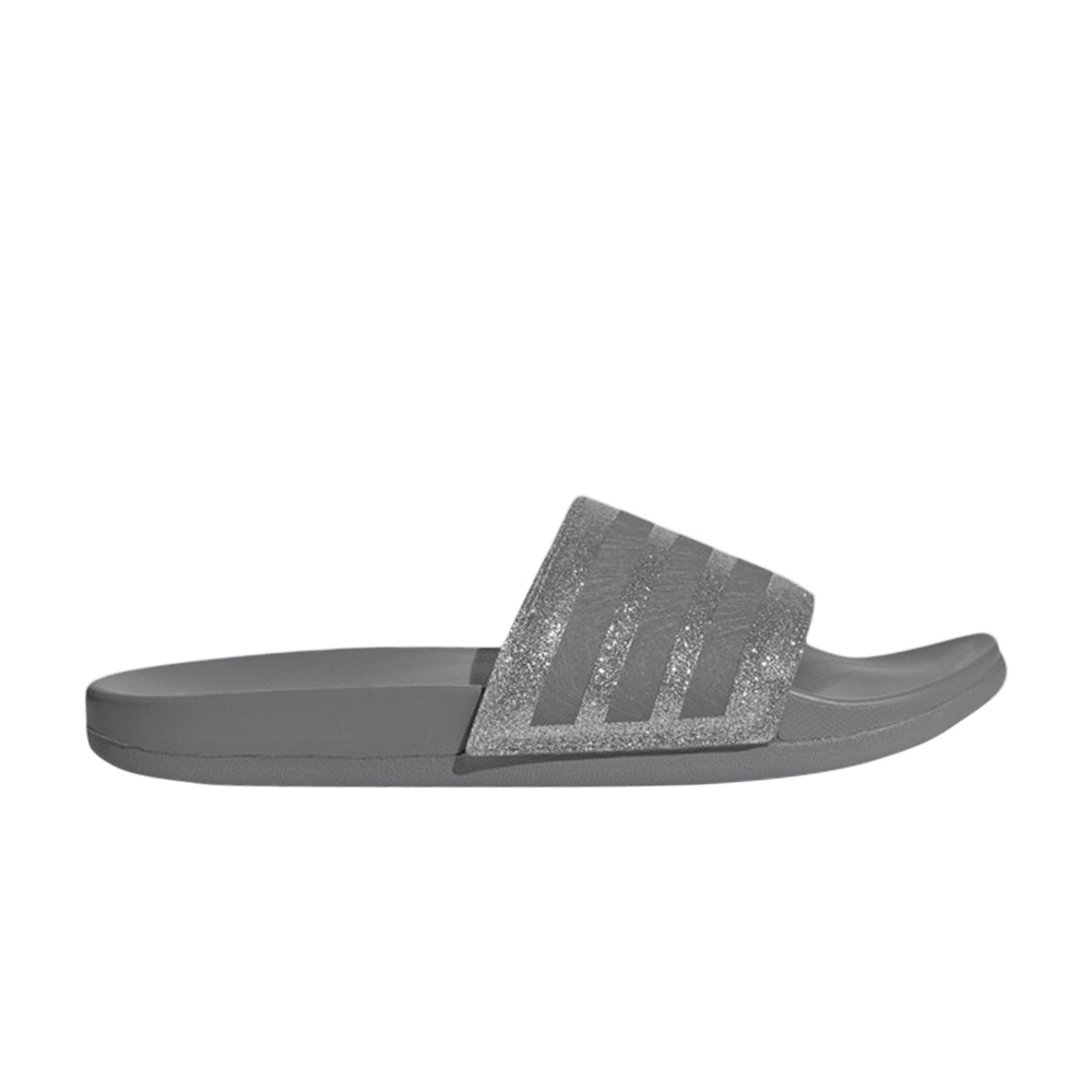Adidas Wmns Adilette Comfort Slide '3 Stripes Shimmer - Grey Platinum'