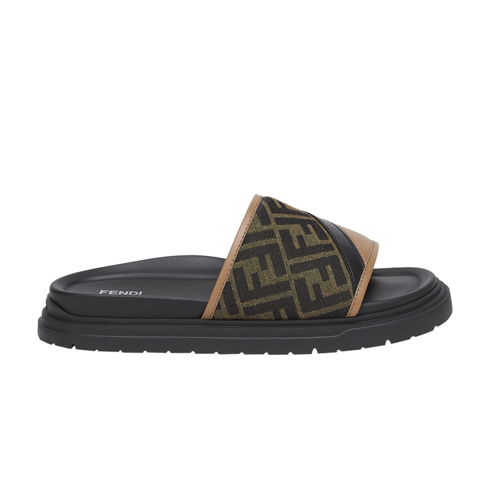 Fendi Diagonal Slides 'FF Jacquard - Brown'
