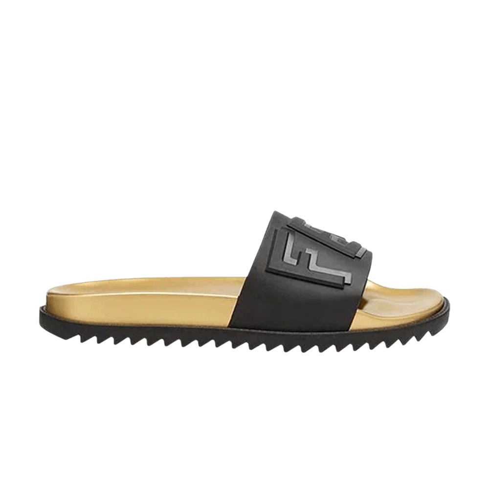 Fendi Layered Logo Slides 'Black Gold'