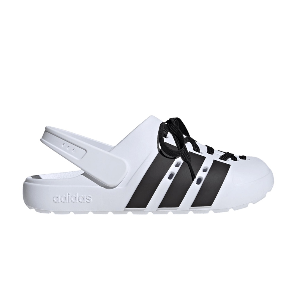 adidas Adilette Clog 2.0 'White Black Laces'