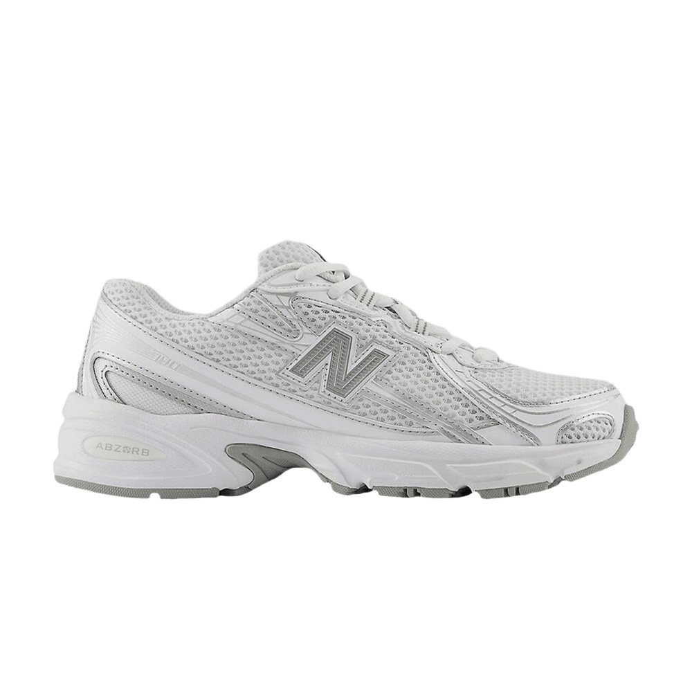New Balance 740 Big Kid Wide 'White Silver Metallic'