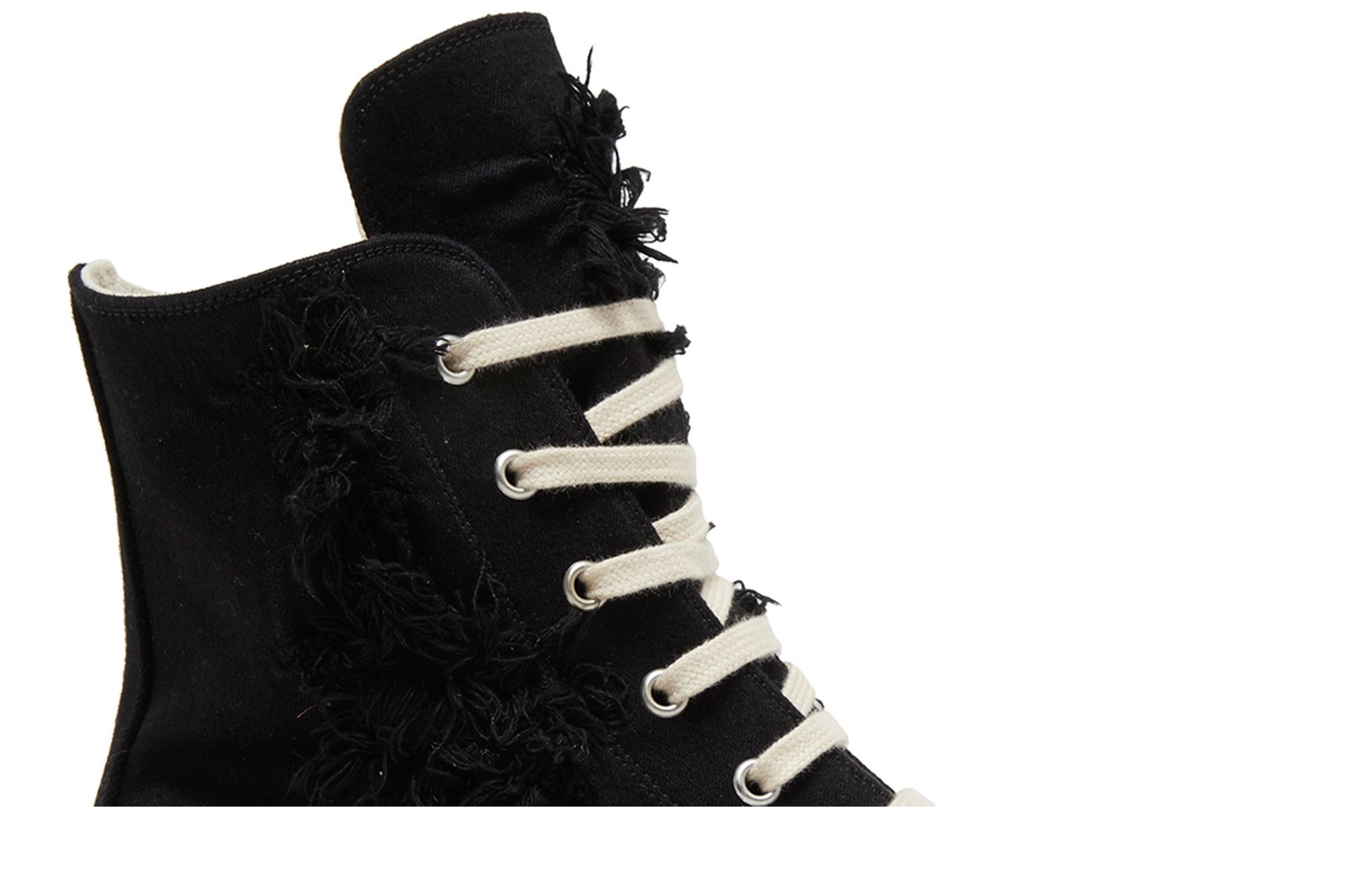 Rick Owens DRKSHDW Strobe Cotton Denim Slashed High 'Black Milk'