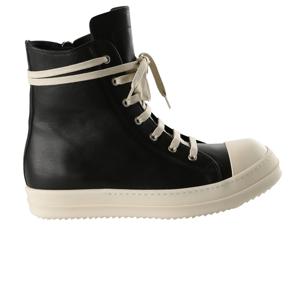 Rick Owens Scarpe In Pelle Sneaker 'Black Milk'
