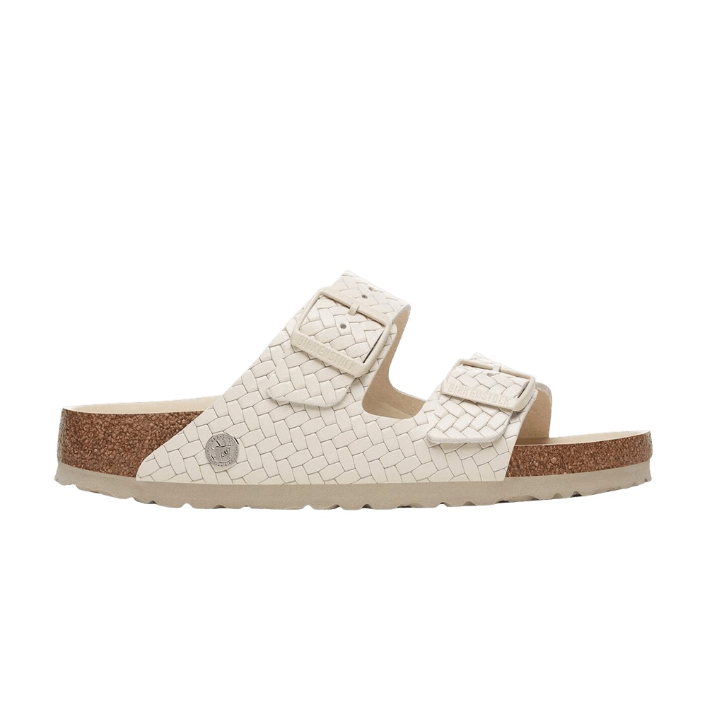Birkenstock Arizona Leather Woven Sandal 'Emboss Ecru'
