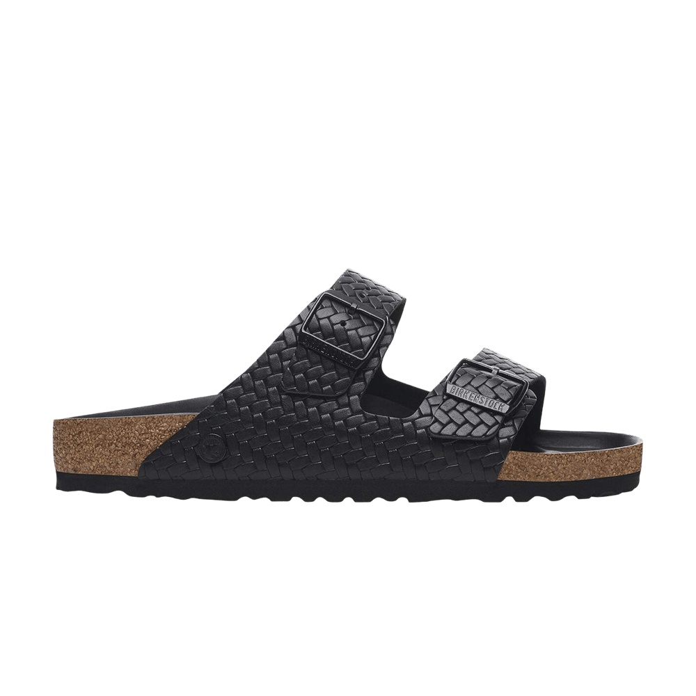 Birkenstock Arizona Leather Woven Sandal 'Emboss Black'