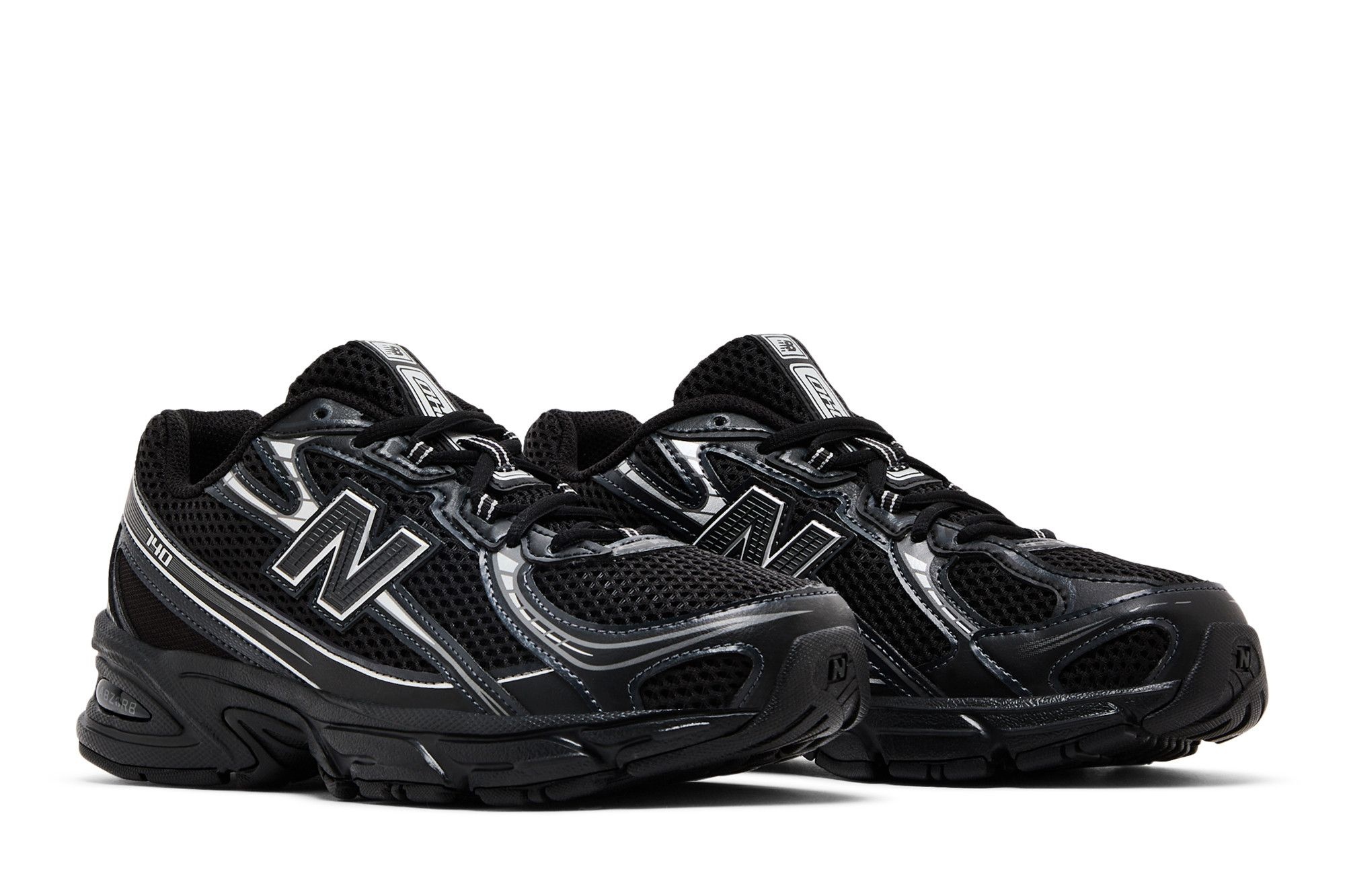 New Balance 740 Big Kid Wide 'Black Silver Metallic'