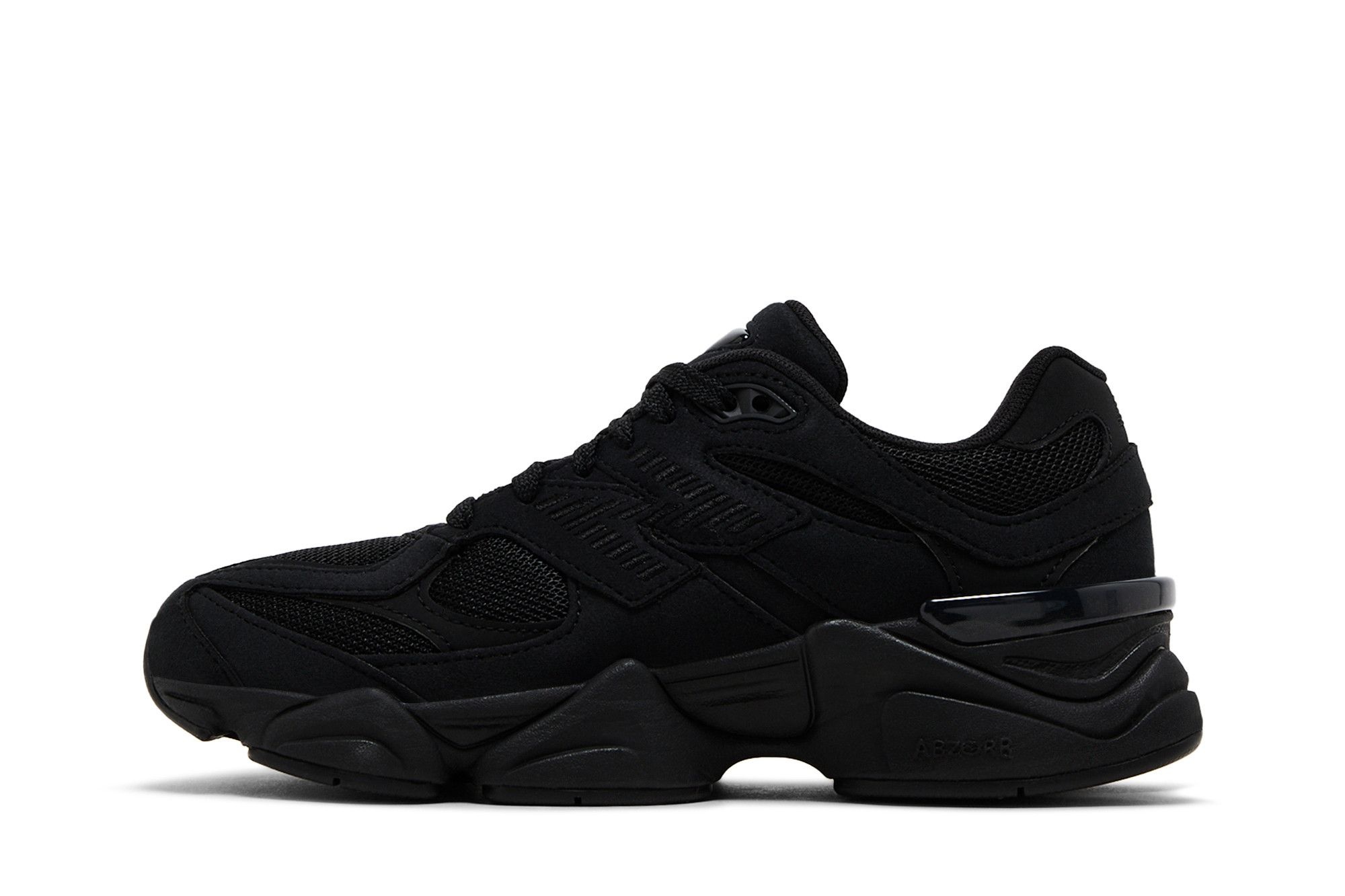 New Balance 9060 Big Kid 'Triple Black Suede'