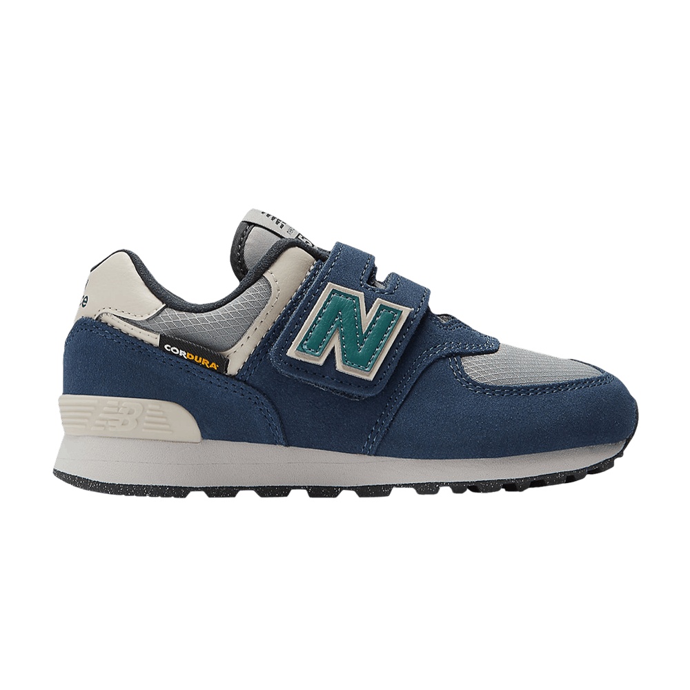 New Balance 574 Hook & Loop Little Kid Wide 'Cordura Pack - Navy Slate Grey'