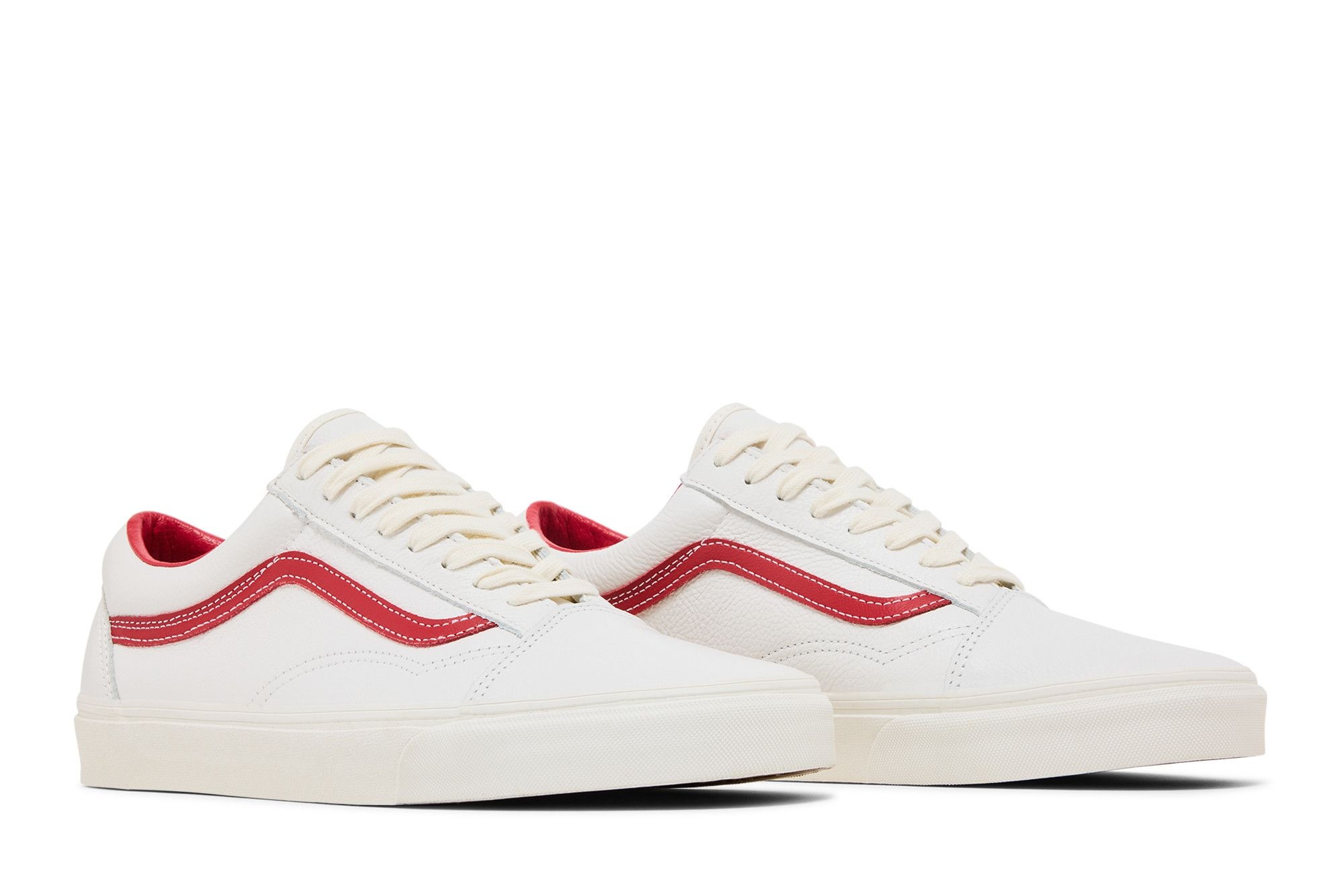 Vans Old Skool 'Vintage Leather - Blanc De Blanc Red'
