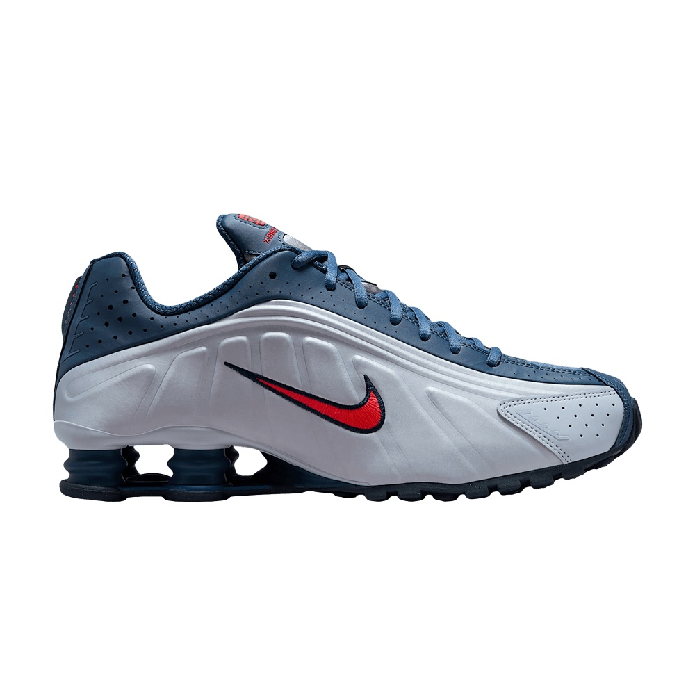 Nike Shox R4 'Football Grey Blue Eclipse Bright Crimson'